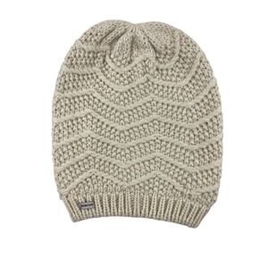 Burton Cream Pearl Knit 100% Wool Slouch Beanie Hat